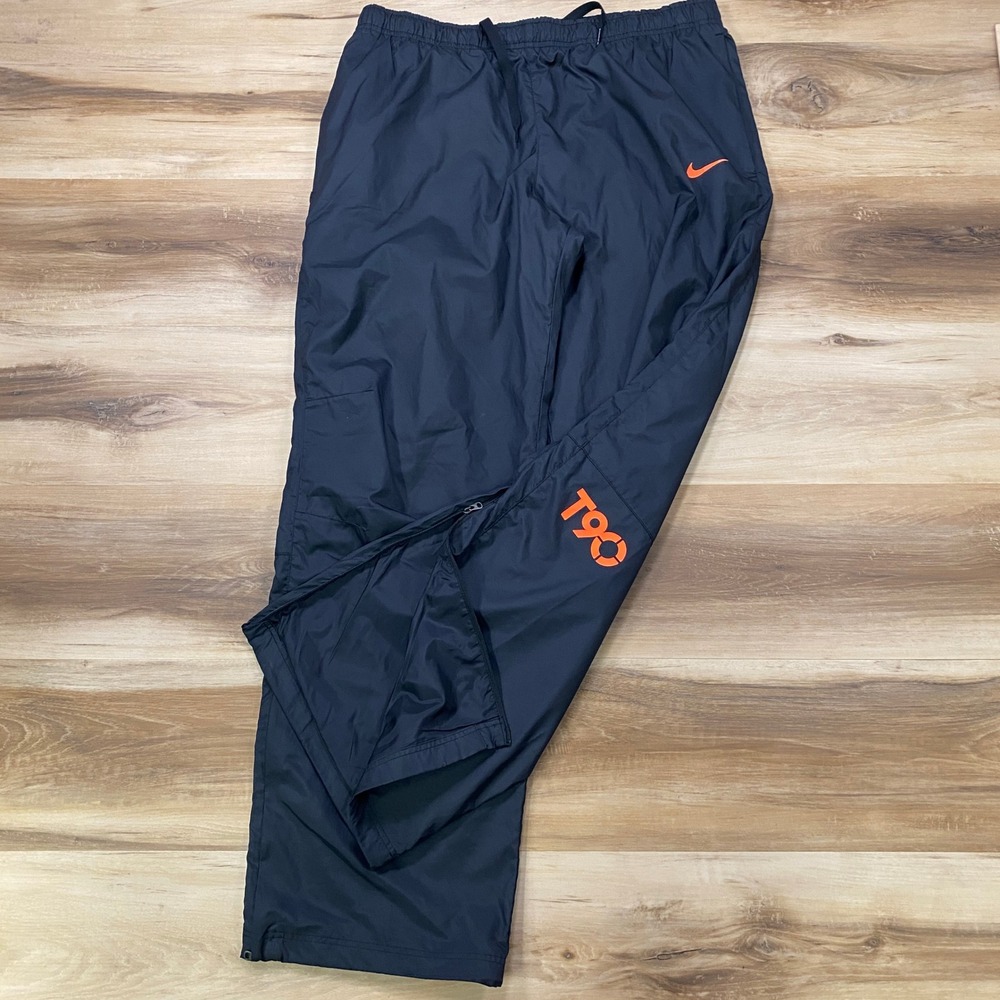 Nike T90 Soccer Track Pants XL Black Orange Swoosh Athletic Windbreaker 2011